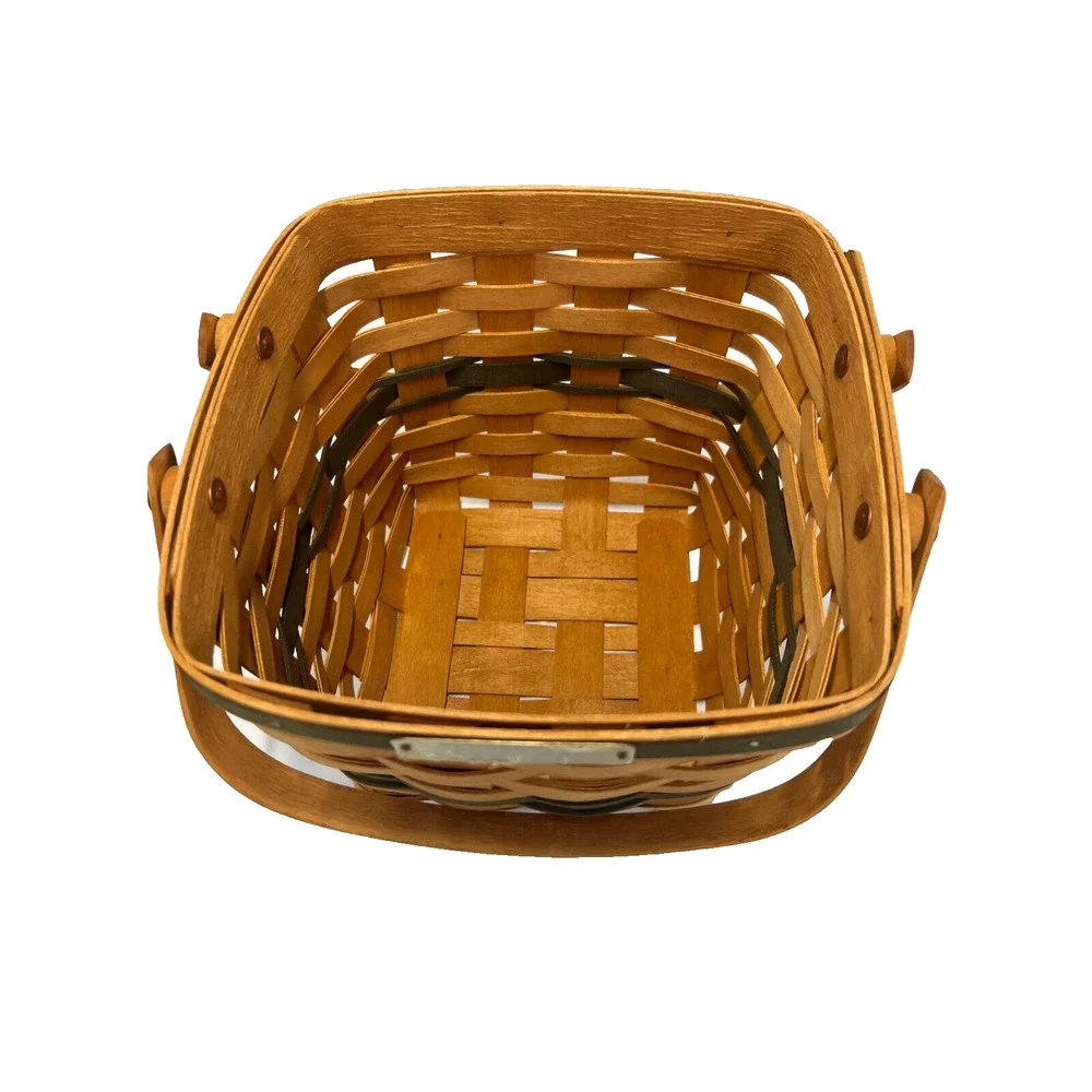 1995 Longaberger Christmas Collection Cranberry Basket w/Protector Green Trim